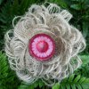 Vintage Burlap Fringed Flower