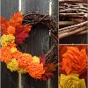 Fall Fabric Flower Wreath