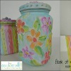 Faux Embossed Glass Jars