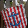 Stenciled Anchor Tote Bag