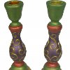 Autumn Colors Wood Candlesticks