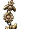 Brass Flowers and Bees Bracelet