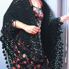 Crochet Black Mesh Shawl