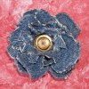 Denim Flower Brooch