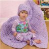 Easy One Ball Baby Blanket  Hat Set