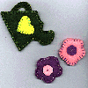 Felt Watering Can and Flowers Magnets