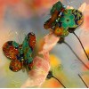 Fabric and Glitter Butterfly Pins