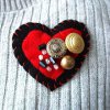 Felt Heart Brooch for Valentines Day