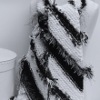 Knit Diagonal Scarf in White and Black