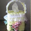 Lacy Flower Basket Tissue Box Cover