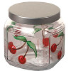 Cherry Painted Glass Jar