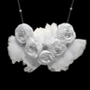 Pearl Rosette Bib Necklace