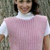 Pink Ribbed Knit Vest