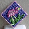 Plastic Canvas Flamingo Pin