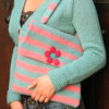 Felted Striped Knit Bag