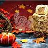 Thanksgiving Cornucopia Etched Glass Plate