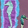 Two Green Seahorses Card