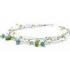 Aquamarine Satin Silver Necklace
