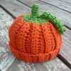 Baby Pumpkin Crochet Beanie
