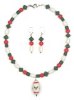 Beaded Holiday Necklace and Earrings