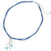 Blue Imitation Suede Necklace