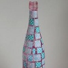 Decoupaged Mosaic Wine Bottle