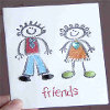 Crayon Friends Greeting Card