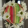 Daisy and Fabric Topiary Close up
