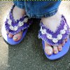 Denim and Lace Flip Flops