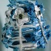 Indigo Fabric Flower Lampshade