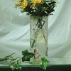 Etched Glass Floral Vase