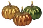 Trio of Glitter Pumpkins for Thanksgiving or Autumn Decor