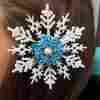 Glittered Snowflake Barrette