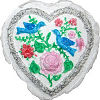 Painted Heart and Roses Paper Cast