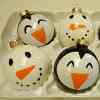 Painted Snowmen  Penguin Ornaments