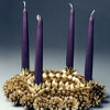 golden pinecone and nut candle ring