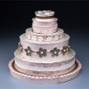 Pink and White Wedding Cake Centerpiece
