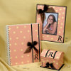 Pink Polka Dot Paper and Picture Set