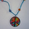 Recycled Pizza Peace Pendant
