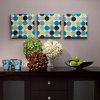 green and blue polka dot wall art