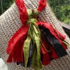 Green Crafted Silk Sari Ribbon Tassel