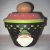 Painted Santa Terra Cotta Pot