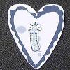 RubberStamped Wooden Heart Tag