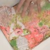 How to Stamp with Bubble Wrap on Collage Canvas Video