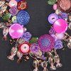 Vintage Look Blooms  Buttons Necklace