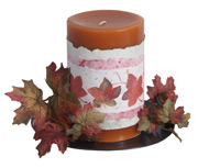 Autumn Leaves Paper Candle
