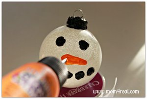 Glittered Snowman Ornament