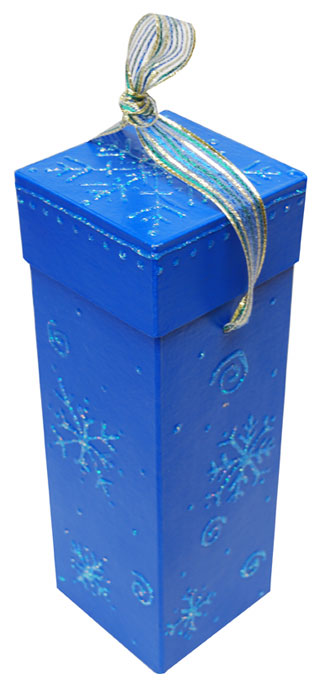 Snowflake Painted Wine Gift Box