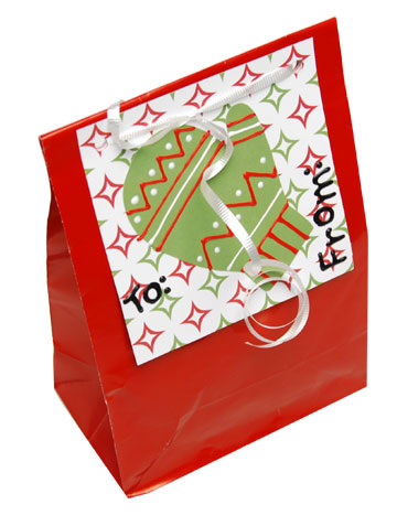 Mitten Christmas Gift Bag and Tag Set