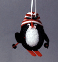 Ski Penguin Handmade Ornament